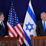 US Secretary of State Antony Blinken (L) and Israel Prime Minister Benjamin Netanyahu