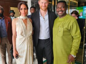 Prof Mike Ozekhome, SAN, with the Duke of Sussex, Prince Harry and his wife Meghan