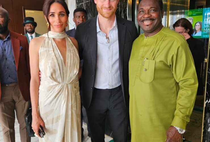 Prof Mike Ozekhome, SAN, with the Duke of Sussex, Prince Harry and his wife Meghan