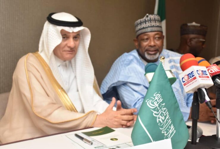 L-R,the Saudi Arabia Minister of Environment, Water and Agriculture, Engr. Abdulrahman Alfadley and Minister of Agriculture and Food Security, Sen Abubakar Kyari, during the Business Roundtable Meeting in Abuja.