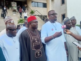 Barr. Sly Ezeokewa addressing journalists after the judgement