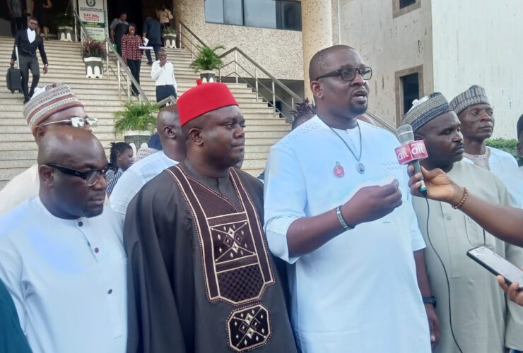 Barr. Sly Ezeokewa addressing journalists after the judgement