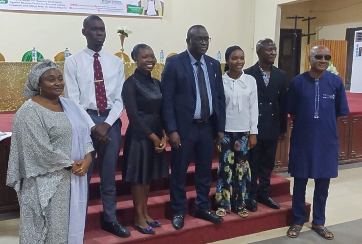 From.Left: The Director of Tourism Development in FCTA, Mrs Ann Dogo; Joshua Inioluwa, a Medicine and Surgery Student from University of Ibadan; Deborah Ikiriko, a Law Graduate from Rivers State University; Chief Sebastian Hon, SAN; Leah Akanga from Niger State, Mr Jacob Wuese, Convener of Social Media Digest Summit (SMDS) and Mr Musa Lai from Youth Development Secretariat in FCTA at the SMDS event on Thursday in Abuja.