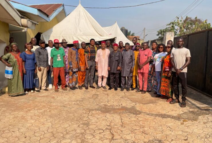 Dr Augustine Isikwei Ojogbo (eight from left) in a group photograph with executive members, shortly after the meeting