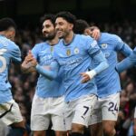 Manchester City's Omar Marmoush scored his first Manchester City hat-trick. AFP