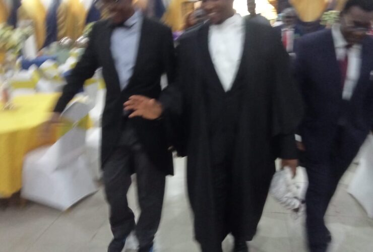 At the Call to Bar Reception hosted in honour of Chukwuemeka Ume ( middle) being led into the hall by his humble Father(left) Ume SAN.