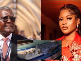 Photo combo of Aliko Dangote and BBNaija star, Phyna